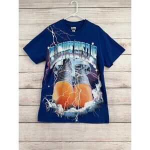 Billionaire Boys Club BB Thrusters Lightning T-Shirt Mens Medium Blue Oversized